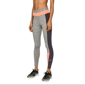 Nike Women's Colorblock Leggings - Gray and Pink